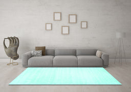 Machine Washable Solid Turquoise Modern Area Rugs in a Living Room,, wshcon108turq