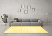 Machine Washable Solid Yellow Modern Rug, wshcon108yw