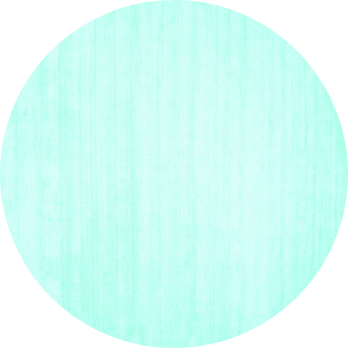 Round Solid Turquoise Modern Rug, con108turq