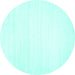 Round Solid Turquoise Modern Rug, con108turq