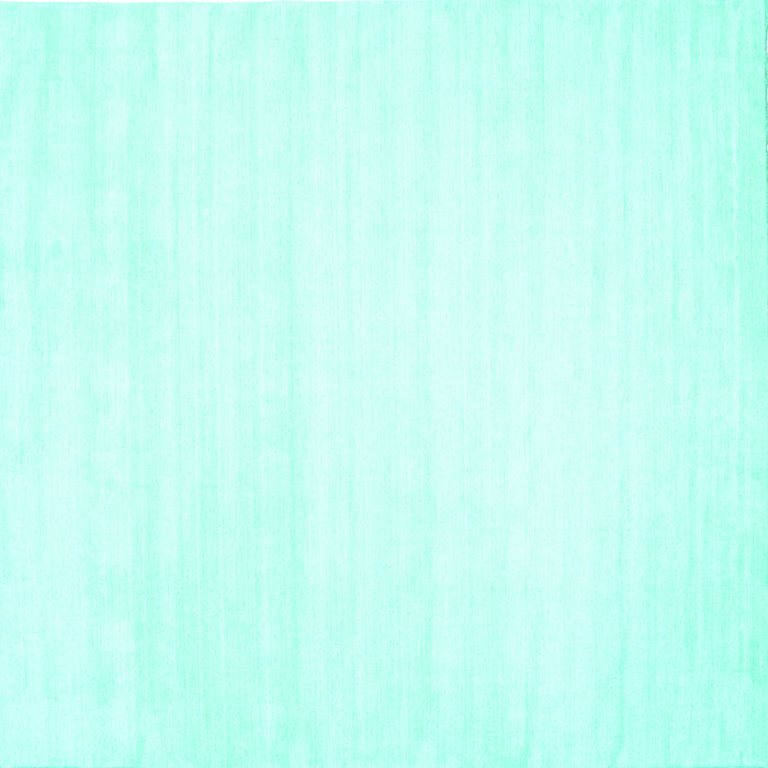 Square Machine Washable Solid Turquoise Modern Area Rugs, wshcon108turq