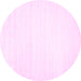 Round Solid Pink Modern Rug, con108pnk