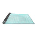 Sideview of Solid Light Blue Modern Rug, con108lblu