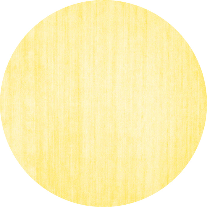 Round Solid Yellow Modern Rug, con108yw