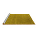 Sideview of Machine Washable Abstract Yellow Contemporary Rug, wshcon1090yw