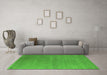 Machine Washable Abstract Green Contemporary Area Rugs in a Living Room,, wshcon1090grn