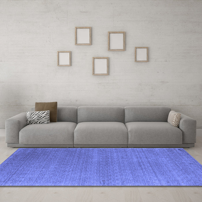 Machine Washable Abstract Blue Contemporary Rug in a Living Room, wshcon1090blu