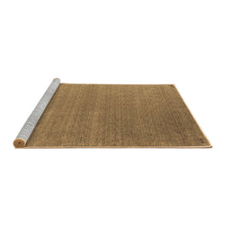 Sideview of Machine Washable Abstract Brown Contemporary Rug, wshcon1090brn