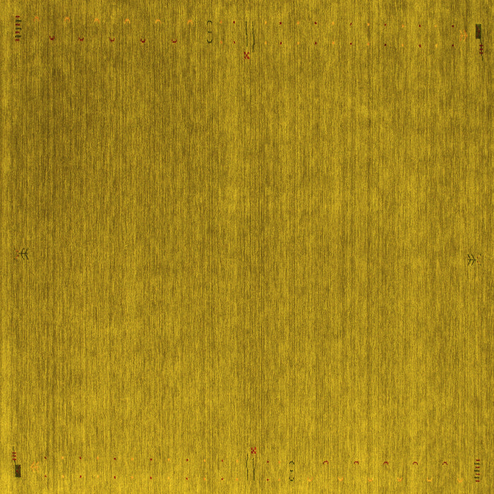 Square Machine Washable Abstract Yellow Contemporary Rug, wshcon1090yw