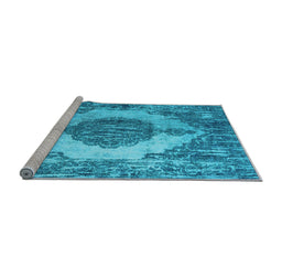 Sideview of Machine Washable Abstract Light Blue Contemporary Rug, wshcon1091lblu