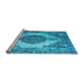 Sideview of Machine Washable Abstract Light Blue Contemporary Rug, wshcon1091lblu