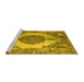 Sideview of Machine Washable Abstract Yellow Contemporary Rug, wshcon1091yw