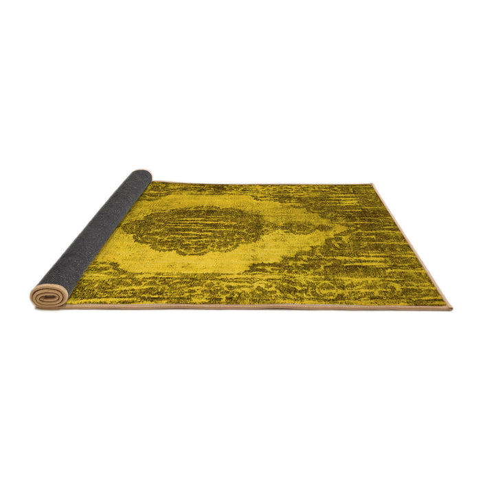 Sideview of Abstract Yellow Contemporary Rug, con1091yw
