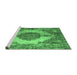 Sideview of Machine Washable Abstract Emerald Green Contemporary Area Rugs, wshcon1091emgrn
