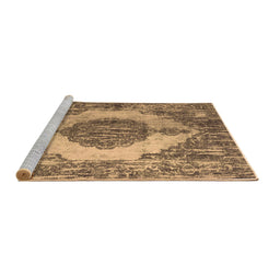 Sideview of Machine Washable Abstract Brown Contemporary Rug, wshcon1091brn