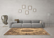 Machine Washable Abstract Brown Contemporary Rug in a Living Room,, wshcon1091brn