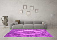 Machine Washable Abstract Pink Contemporary Rug, wshcon1091pnk