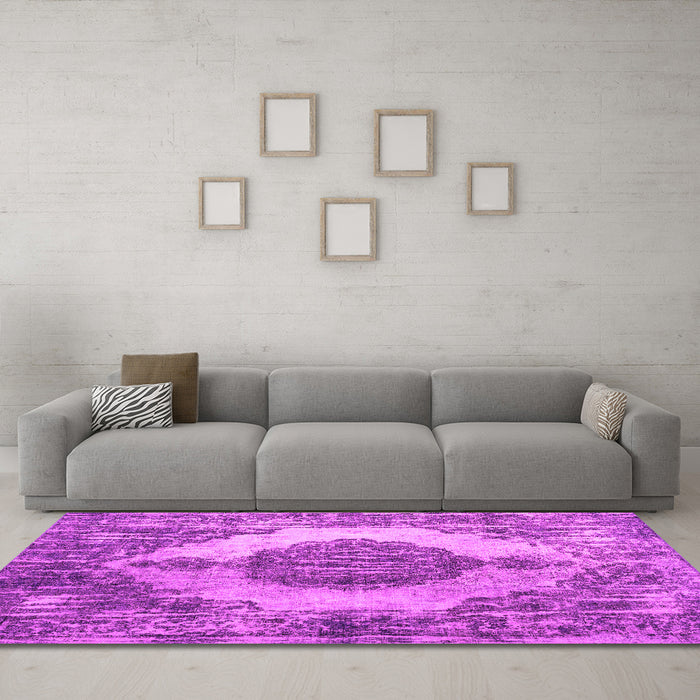 Machine Washable Abstract Pink Contemporary Rug in a Living Room, wshcon1091pnk