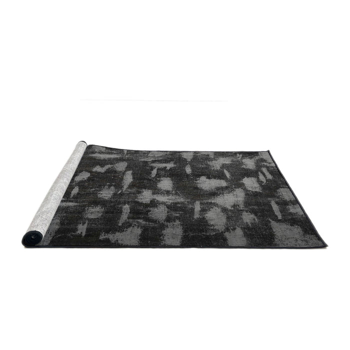 Serging Thickness of Machine Washable Contemporary Grey Gray Rug, wshcon1092