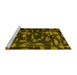 Sideview of Machine Washable Persian Yellow Bohemian Rug, wshcon1092yw