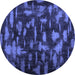 Round Persian Blue Bohemian Rug, con1092blu