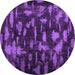 Round Machine Washable Persian Purple Bohemian Area Rugs, wshcon1092pur