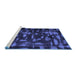 Sideview of Machine Washable Persian Blue Bohemian Rug, wshcon1092blu