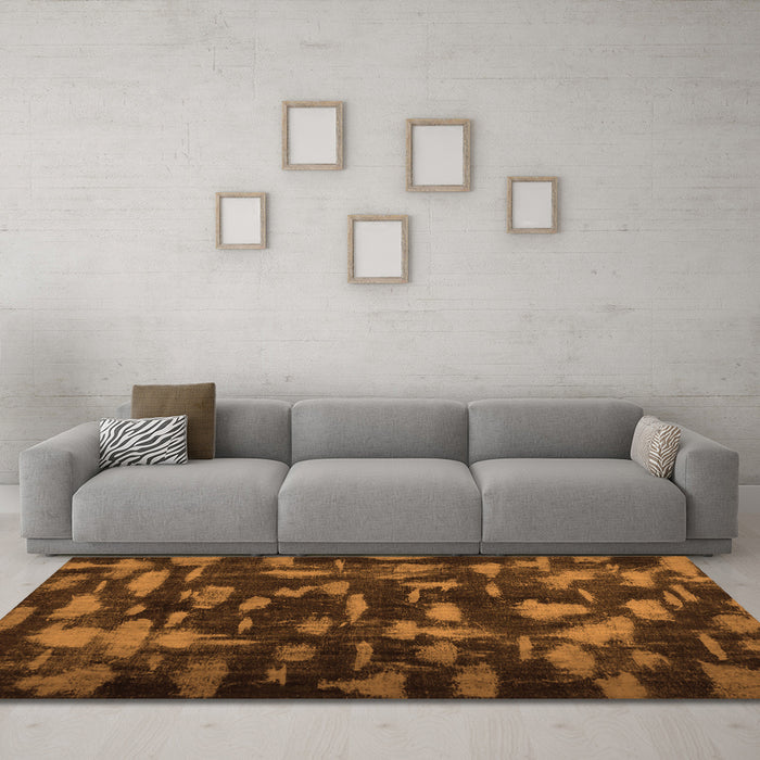 Machine Washable Persian Orange Bohemian Area Rugs in a Living Room, wshcon1092org