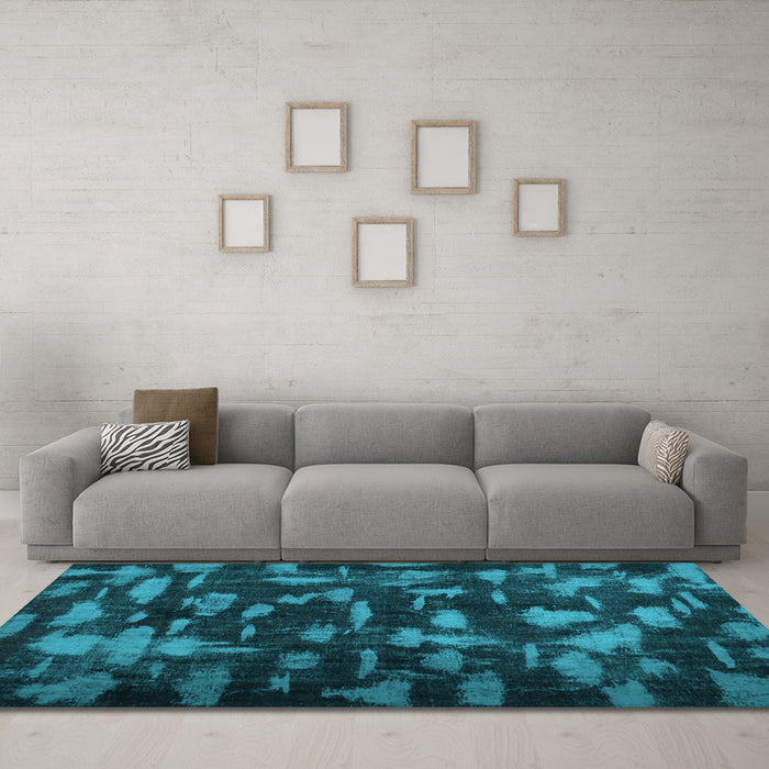 Machine Washable Persian Light Blue Bohemian Rug in a Living Room, wshcon1092lblu