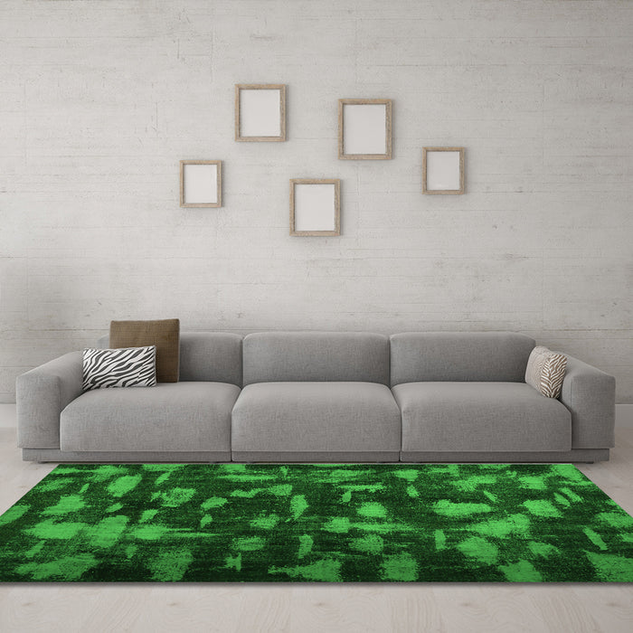 Machine Washable Persian Green Bohemian Area Rugs in a Living Room,, wshcon1092grn
