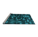 Sideview of Machine Washable Persian Light Blue Bohemian Rug, wshcon1092lblu