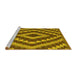 Sideview of Machine Washable Southwestern Yellow Country Rug, wshcon1093yw