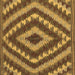 Square Machine Washable Southwestern Brown Country Rug, wshcon1093brn