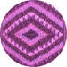 Round Southwestern Purple Country Rug, con1093pur