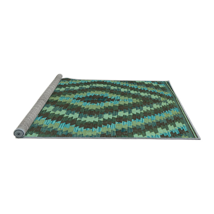 Sideview of Machine Washable Southwestern Light Blue Country Rug, wshcon1093lblu