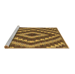 Sideview of Machine Washable Southwestern Brown Country Rug, wshcon1093brn