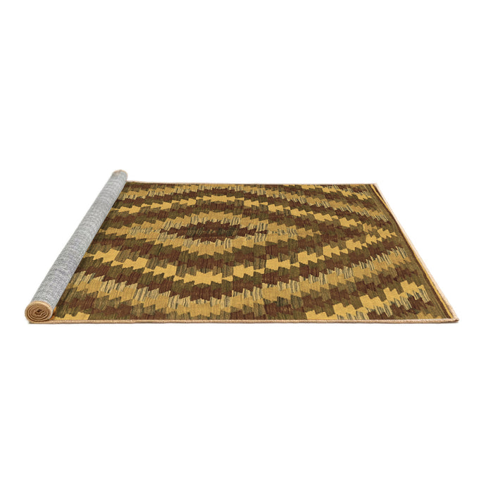 Sideview of Machine Washable Southwestern Brown Country Rug, wshcon1093brn