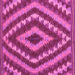 Square Machine Washable Southwestern Pink Country Rug, wshcon1093pnk