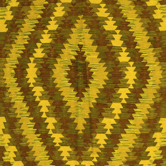 Machine Washable Southwestern Yellow Country Rug, wshcon1093yw
