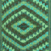 Square Southwestern Turquoise Country Rug, con1093turq