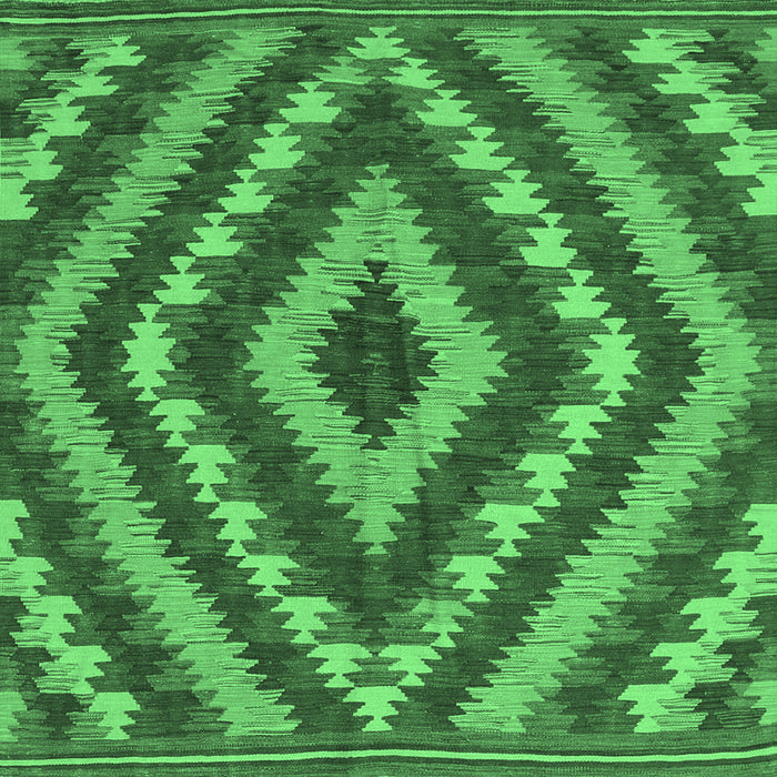 Square Southwestern Emerald Green Country Rug, con1093emgrn
