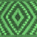 Square Southwestern Emerald Green Country Rug, con1093emgrn