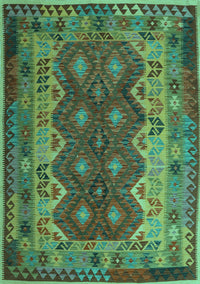 Oriental Turquoise Traditional Rug, con1094turq