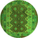 Square Oriental Green Traditional Rug, con1094grn