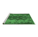 Sideview of Machine Washable Oriental Emerald Green Traditional Area Rugs, wshcon1094emgrn