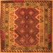 Round Machine Washable Oriental Orange Traditional Area Rugs, wshcon1094org