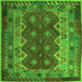 Serging Thickness of Oriental Green Traditional Rug, con1094grn