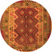 Square Oriental Orange Traditional Rug, con1094org