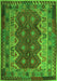 Serging Thickness of Machine Washable Oriental Green Traditional Area Rugs, wshcon1094grn