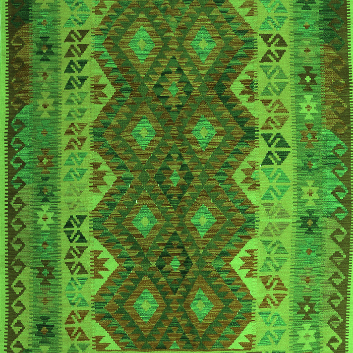 Serging Thickness of Machine Washable Oriental Green Traditional Area Rugs, wshcon1094grn